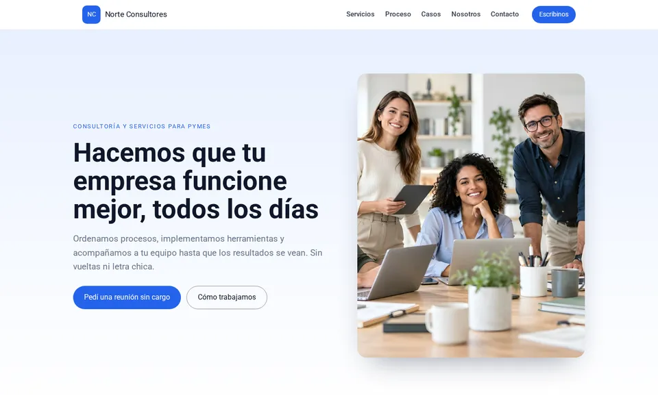Demo de página de Negocio y servicios