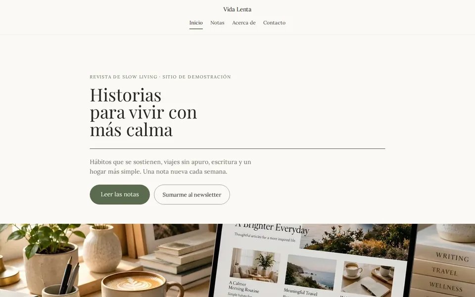 Demo de página de Revista y blog