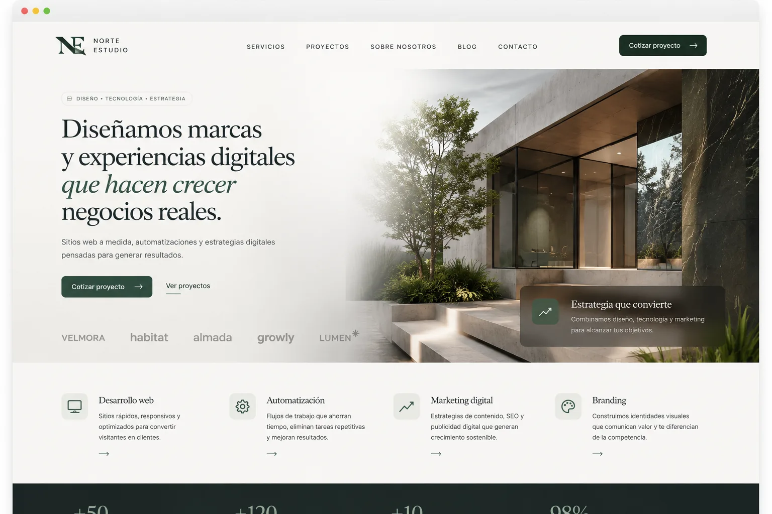 Norte Estudio — ejemplo de página que podés crear con eyMate
